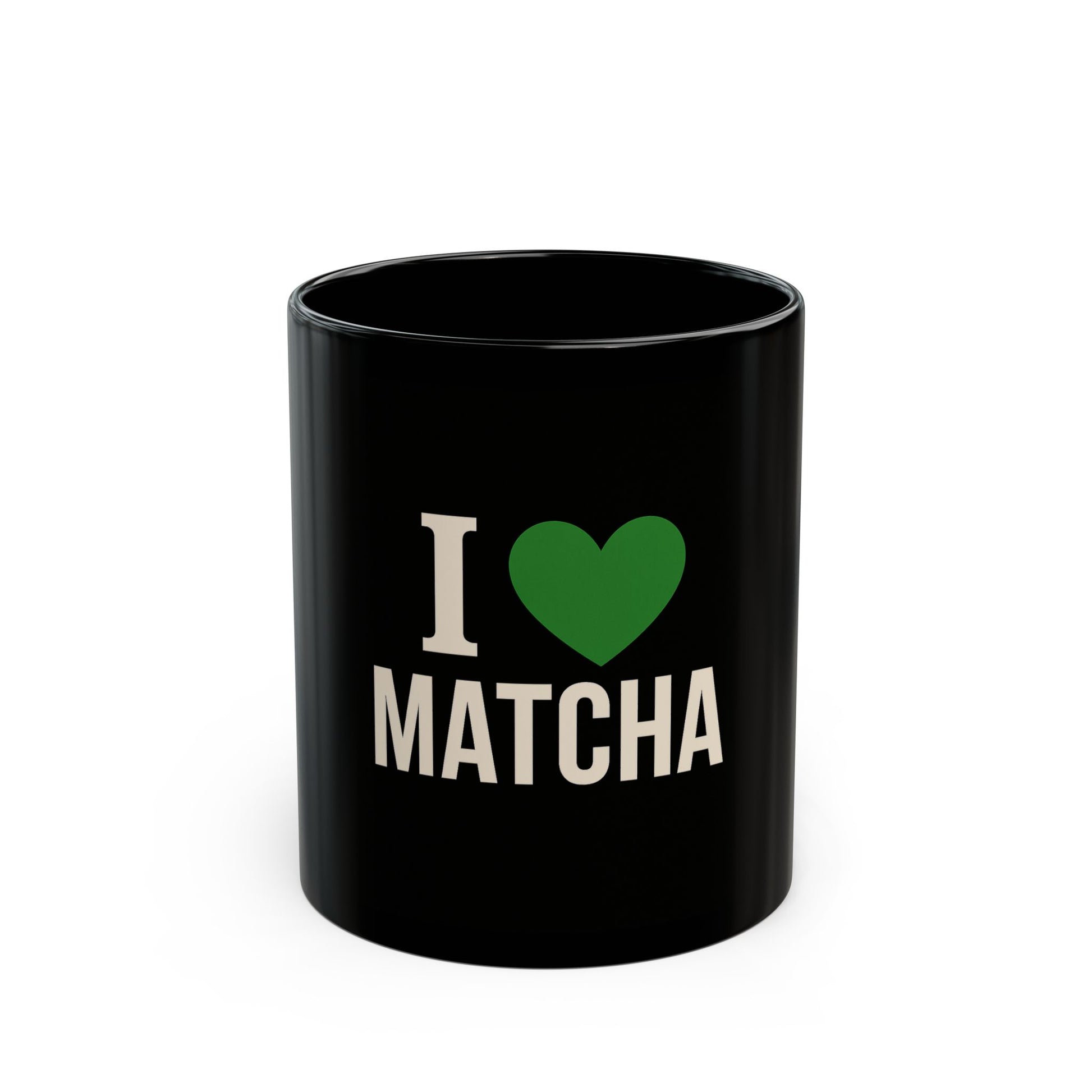 "I Love Matcha Black Mug 11oz - Matcha Lover Gift - MIAARM"