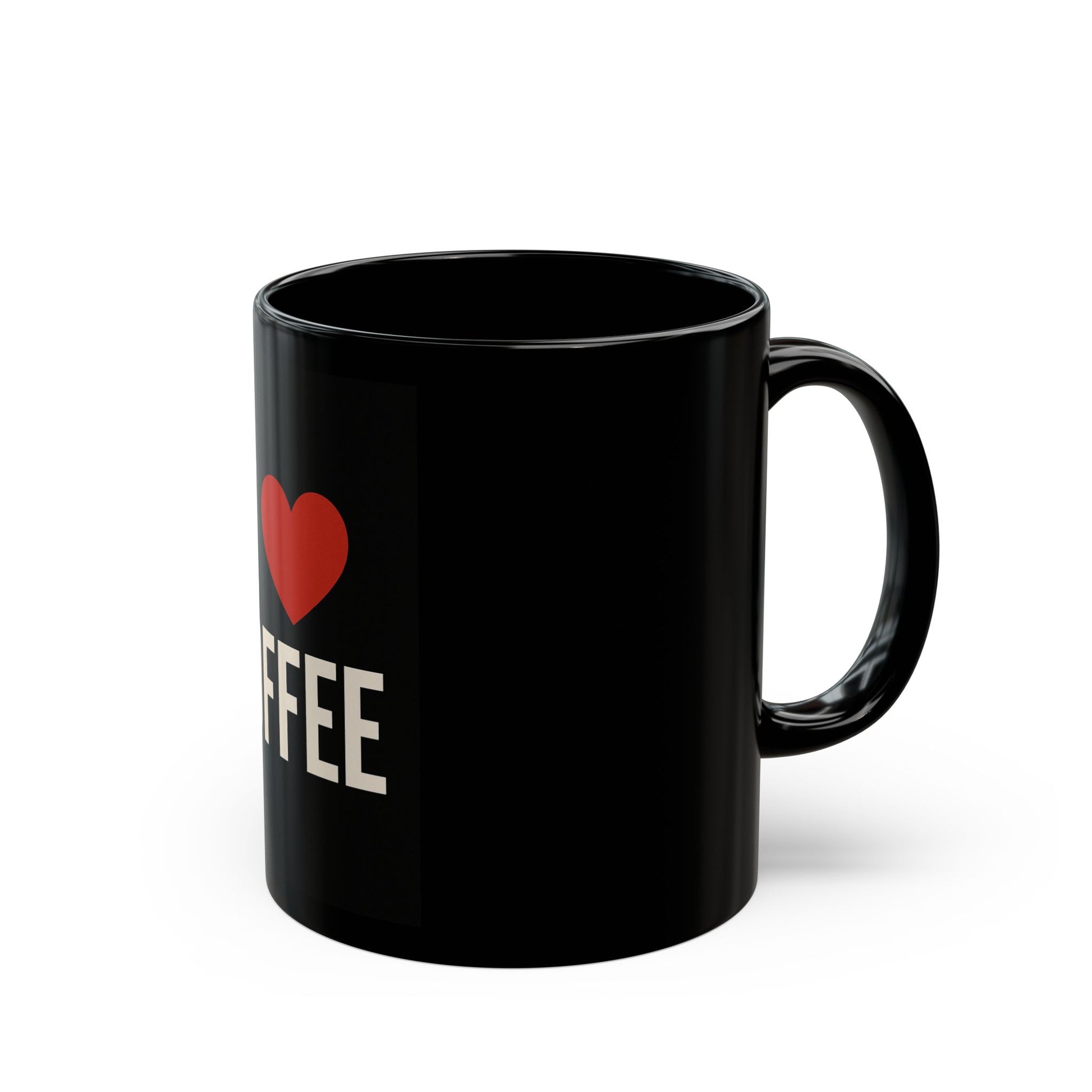 "I Love Coffee Black Mug 11oz - Coffee Lover Gift - MIAARM"
