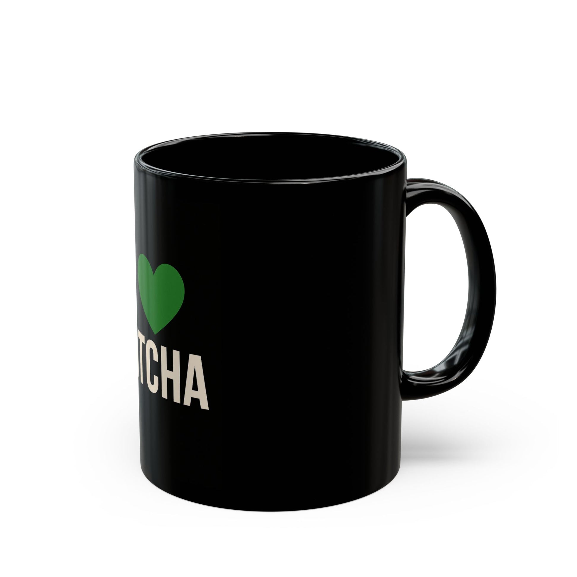 "I Love Matcha Black Mug 11oz - Matcha Lover Gift - MIAARM"