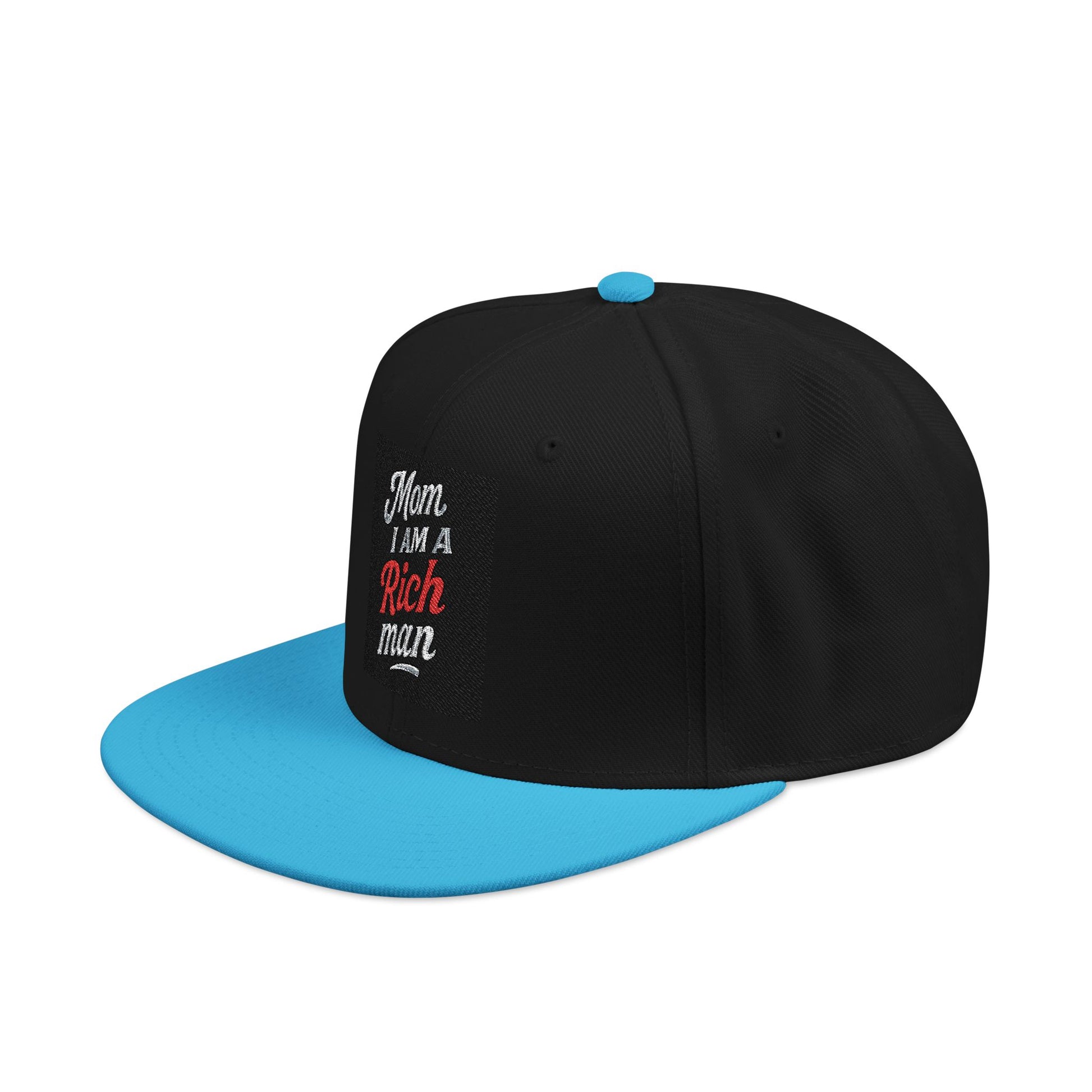 Snapback Hat - "Mom I am a rich man"  Embroidery Cap - MIAARM